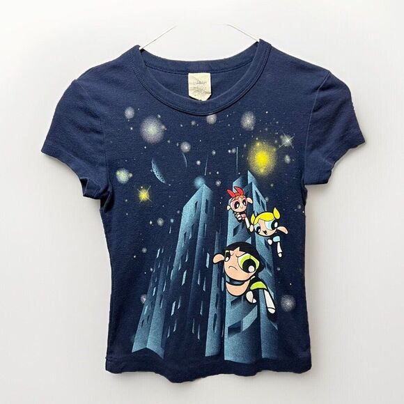 Other - Vintage Powerpuff Girls T Shirt Kids Small Y2K Baby Tee Blue Short Sleeve 90s‎